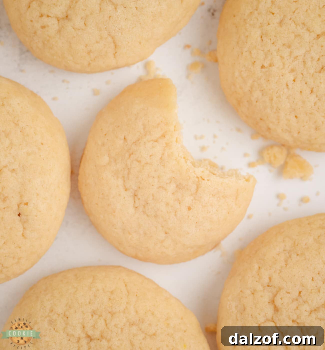 homemade Nilla wafer copycats with a bite taken out of one