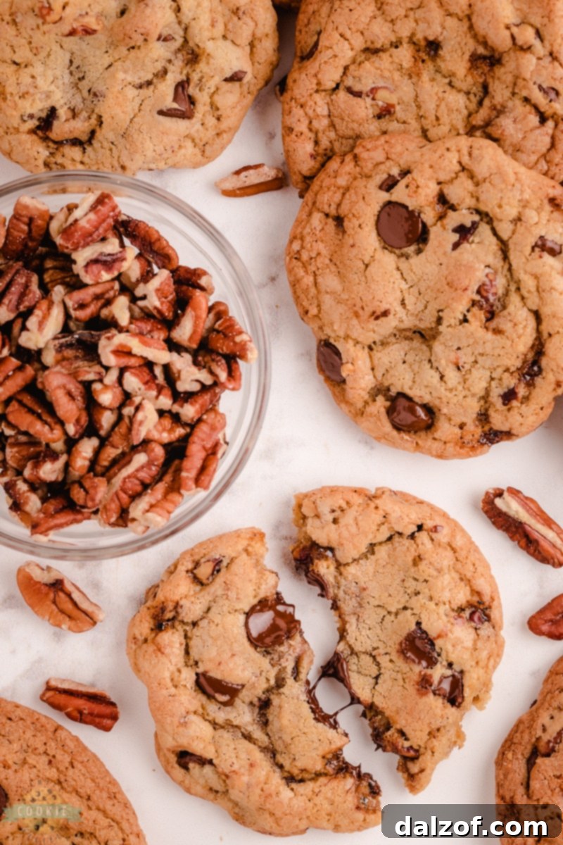 Delicious Butter Pecan Chocolate Chip Cookies cooling on a rack