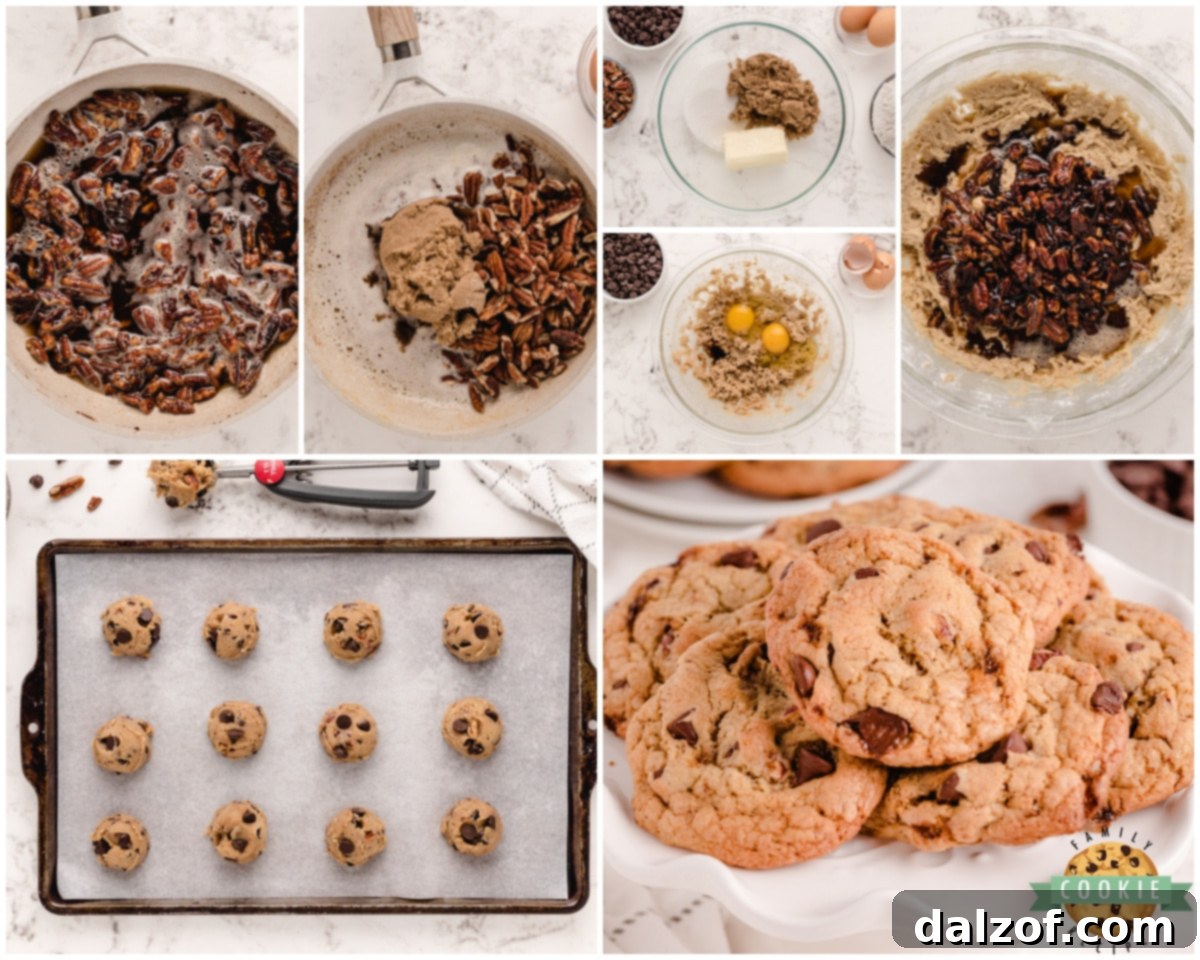 A baking sheet filled with freshly baked chocolate chip cookies