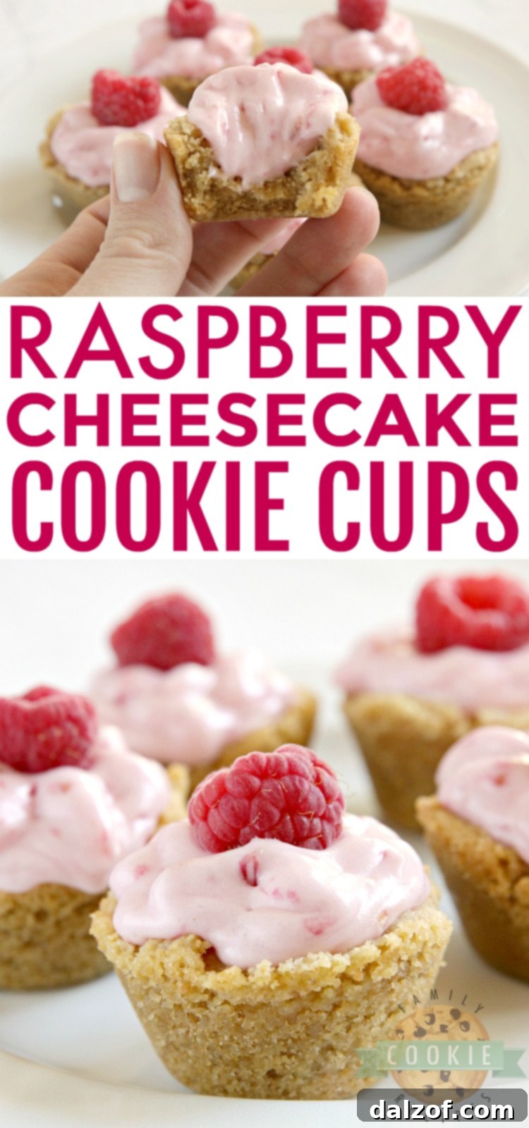 Full tray of Raspberry Cheesecake Cookie Cups, perfect for a party