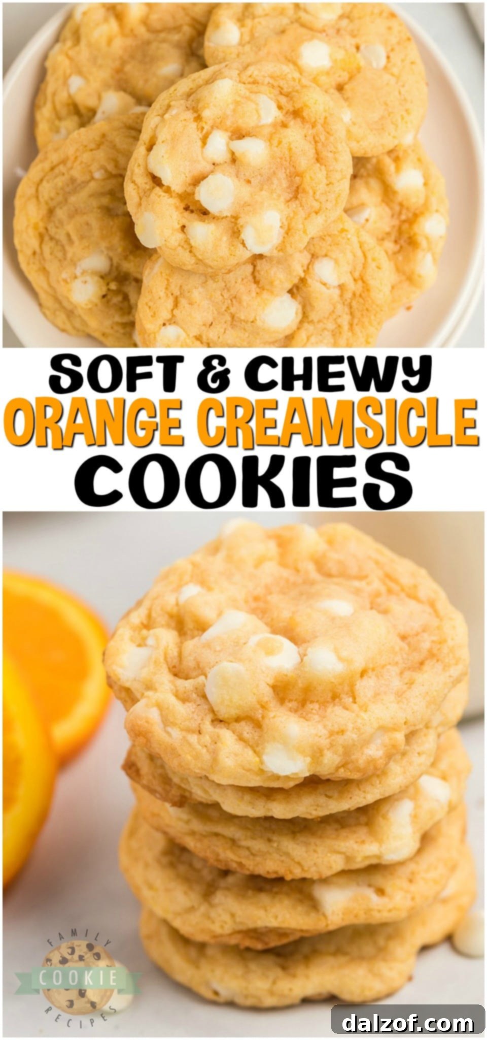 Dreamy Orange Creamsicle Cookies 14 A visually appealing pin for Orange Creamsicle Cookies, highlighting their soft, chewy texture and bright flavor.