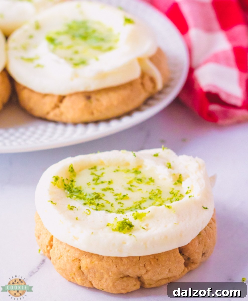 key lime pie cookies with frosting.