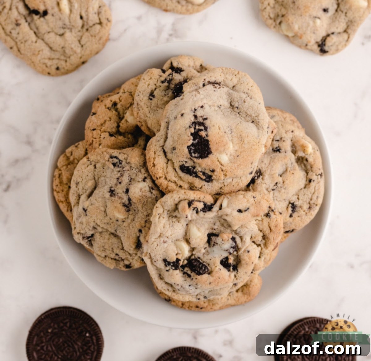 Cookies and Cream Cookies are made with Oreo pudding mix, crushed Oreo cookies, and white chocolate chips! Soft and chewy cookies that everyone goes crazy over! 