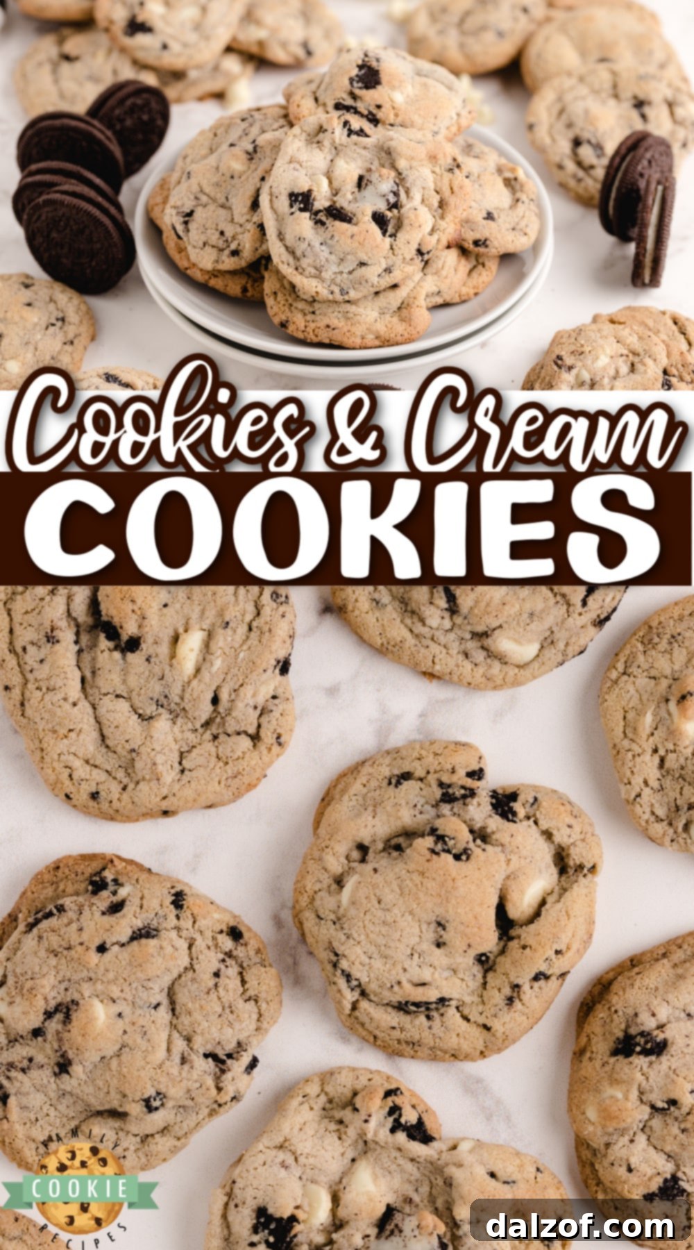 Cookies & Cream Cookies are made with Oreo pudding mix and crushed Oreo cookies. A deliciously soft and chewy cookie recipe that is sure to be a favorite!