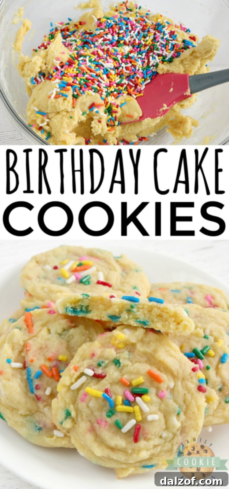 A large tray of freshly baked Birthday Cake Cookies, showcasing their soft texture and colorful sprinkles, ready to be served.