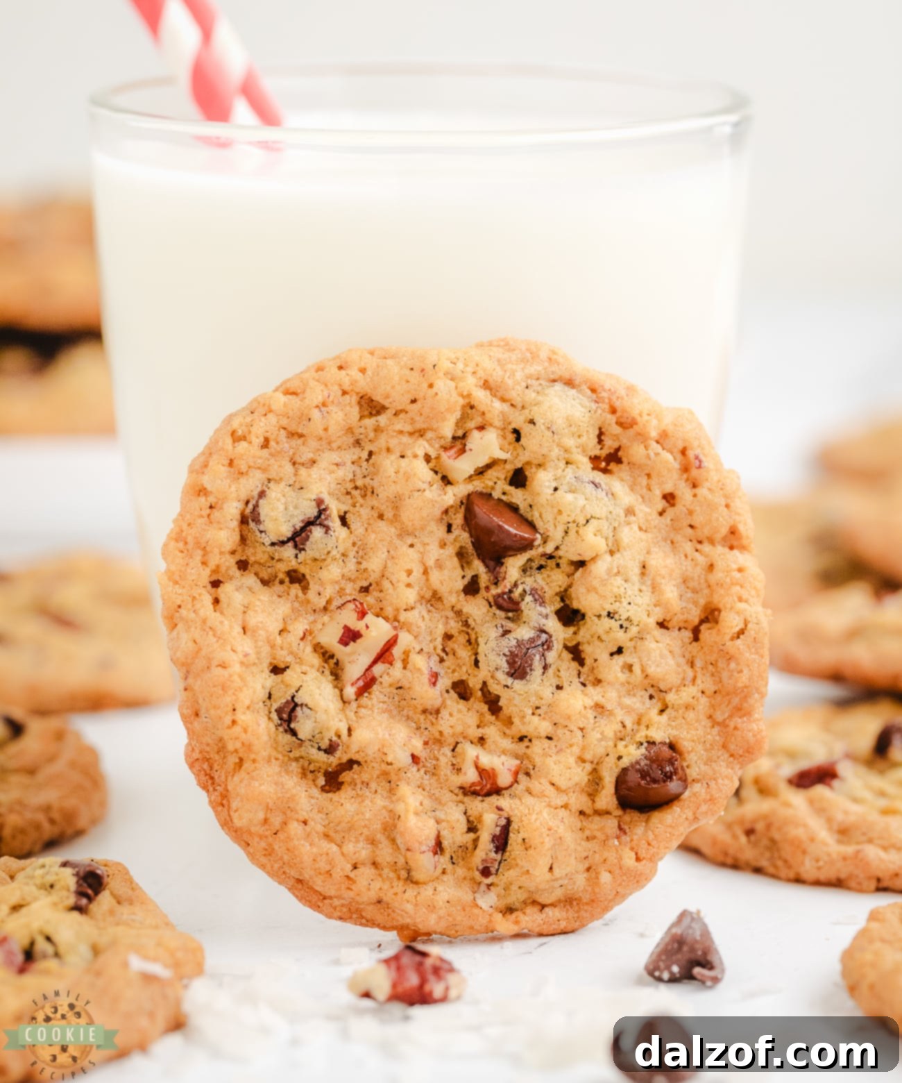 10-cup cookie with a glass of cold milk