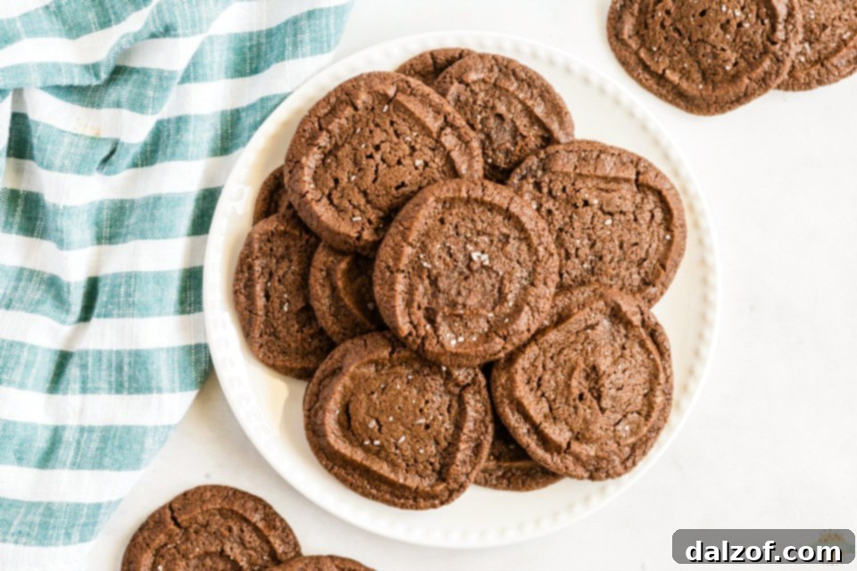 Delicious Salted Chocolate Shortbread Cookies recipe with flaky sea salt