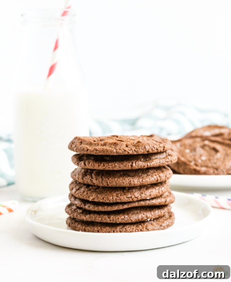 Close-up of Salted Chocolate Shortbread Cookies