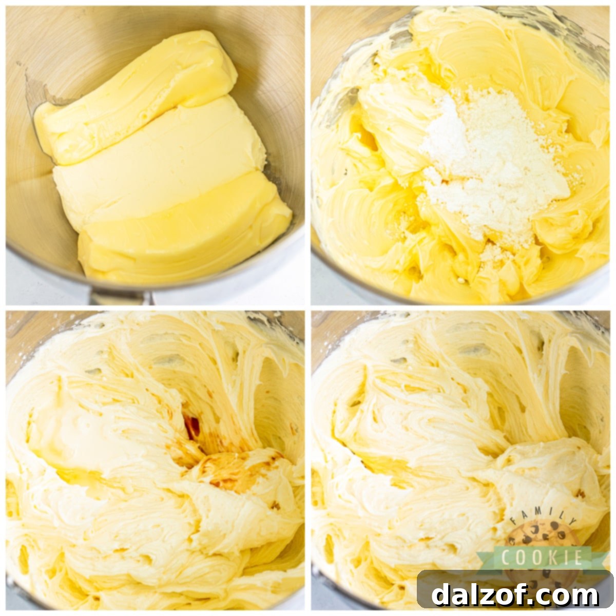 Crumbl-Inspired Golden Oreo Cookie Bliss 9 Making cream cheese frosting.