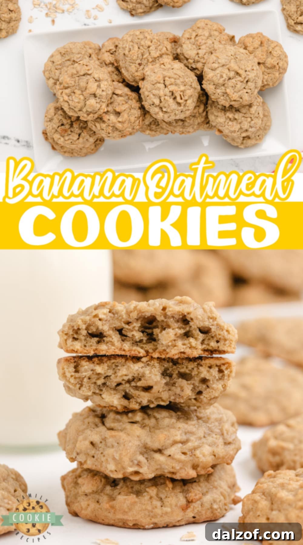 Wholesome Banana Oat Bliss 18 A plate of freshly baked Banana Oatmeal Cookies, ready to be enjoyed
