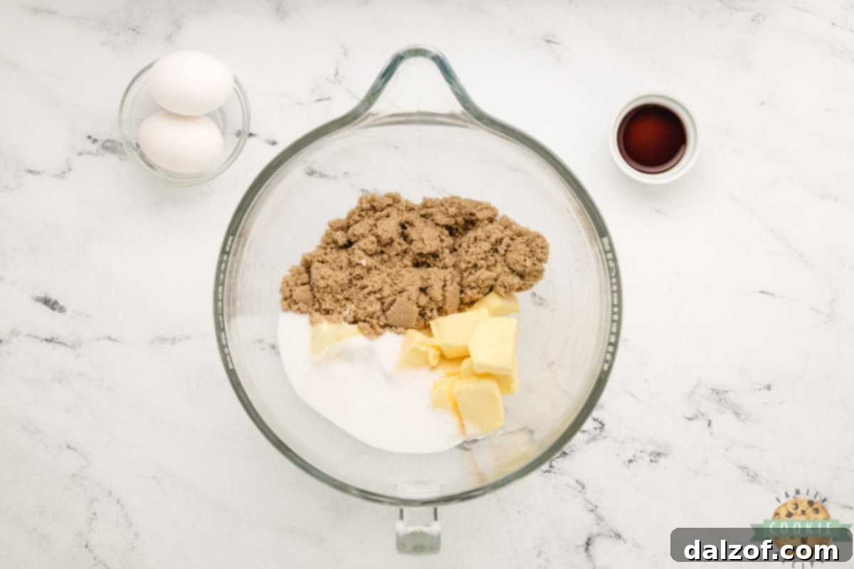 Wholesome Banana Oat Bliss 6 Mixing softened butter and sugars together in a bowl