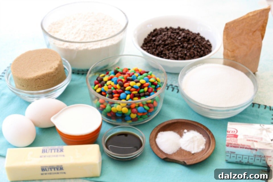 Best M&M Cookies ingredients