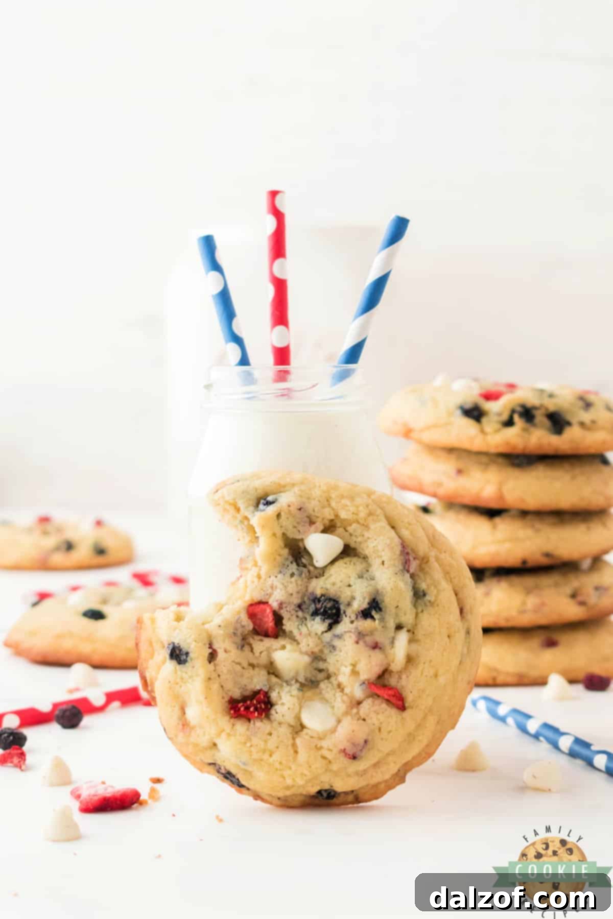 A batch of patriotic cookies, perfect for any 4th of July celebration.