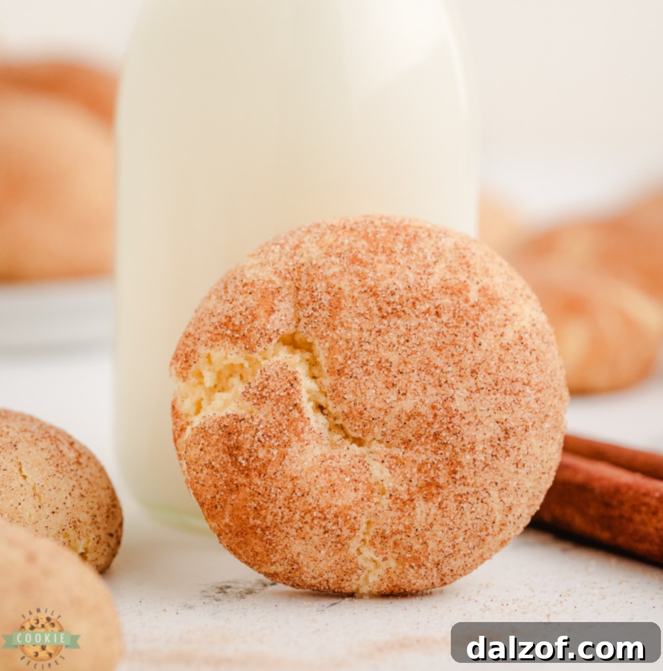 soft snickerdoodle cookie made with a cake mix 