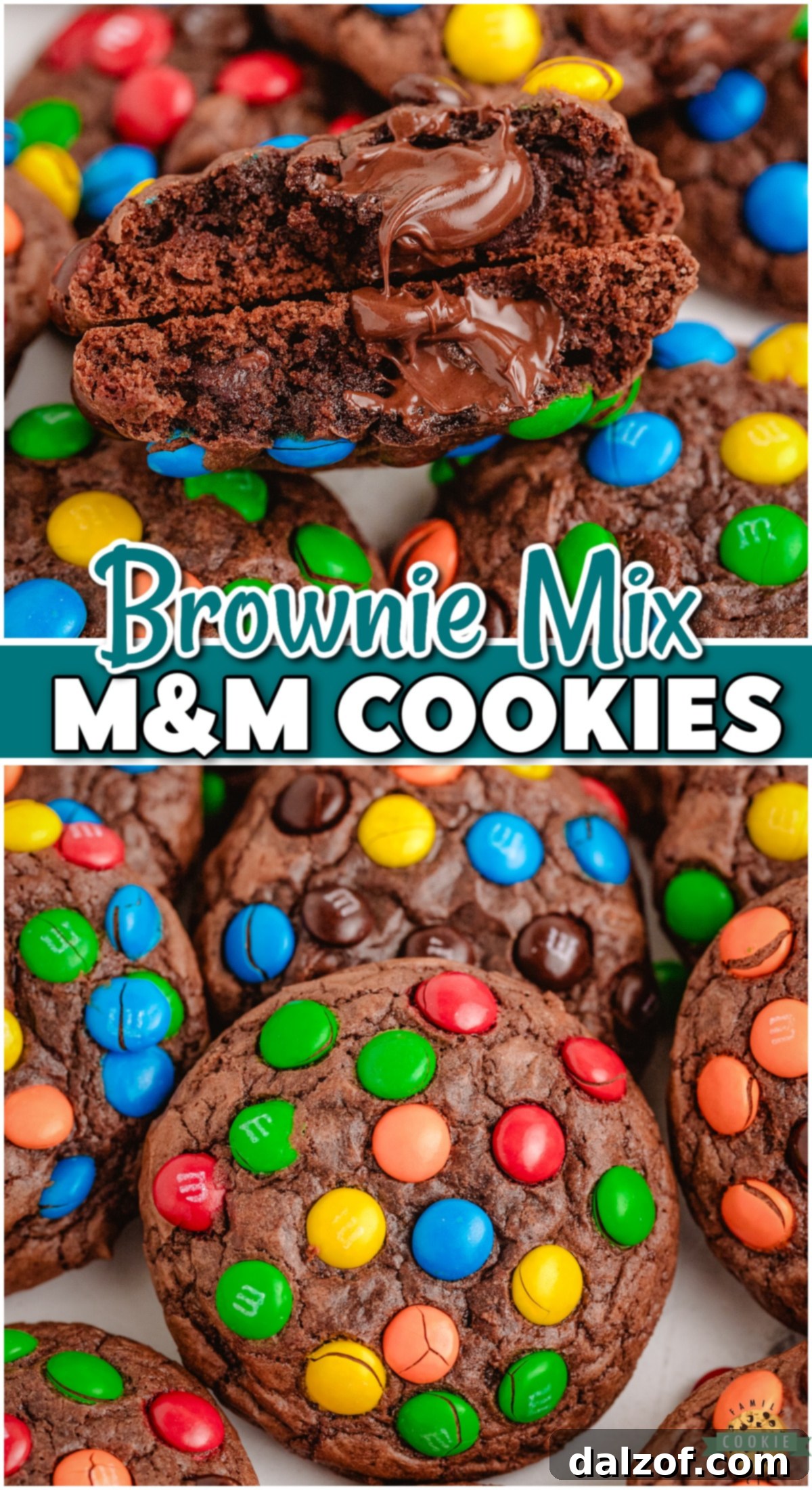 Simple recipe for Brownie Mix M&M Cookies that comes together fast for chewy, chocolaty cookies with M&M candies! These triple chocolate cookies are the perfect indulgence for anyone with a sweet tooth!