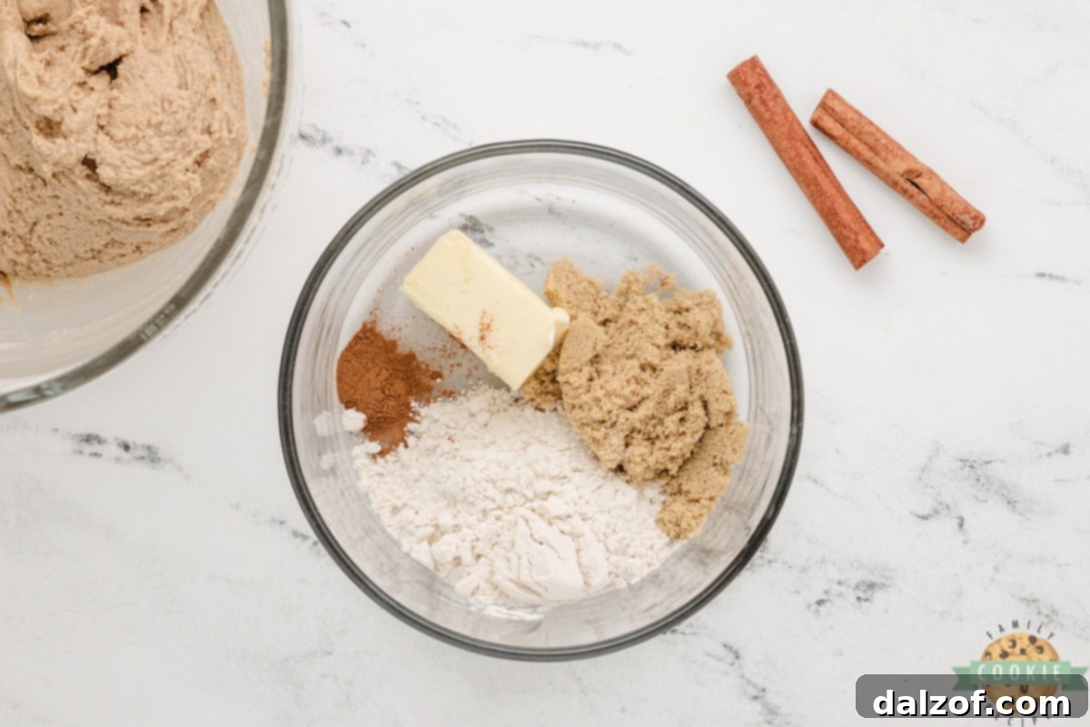 Mixing crumb topping. 