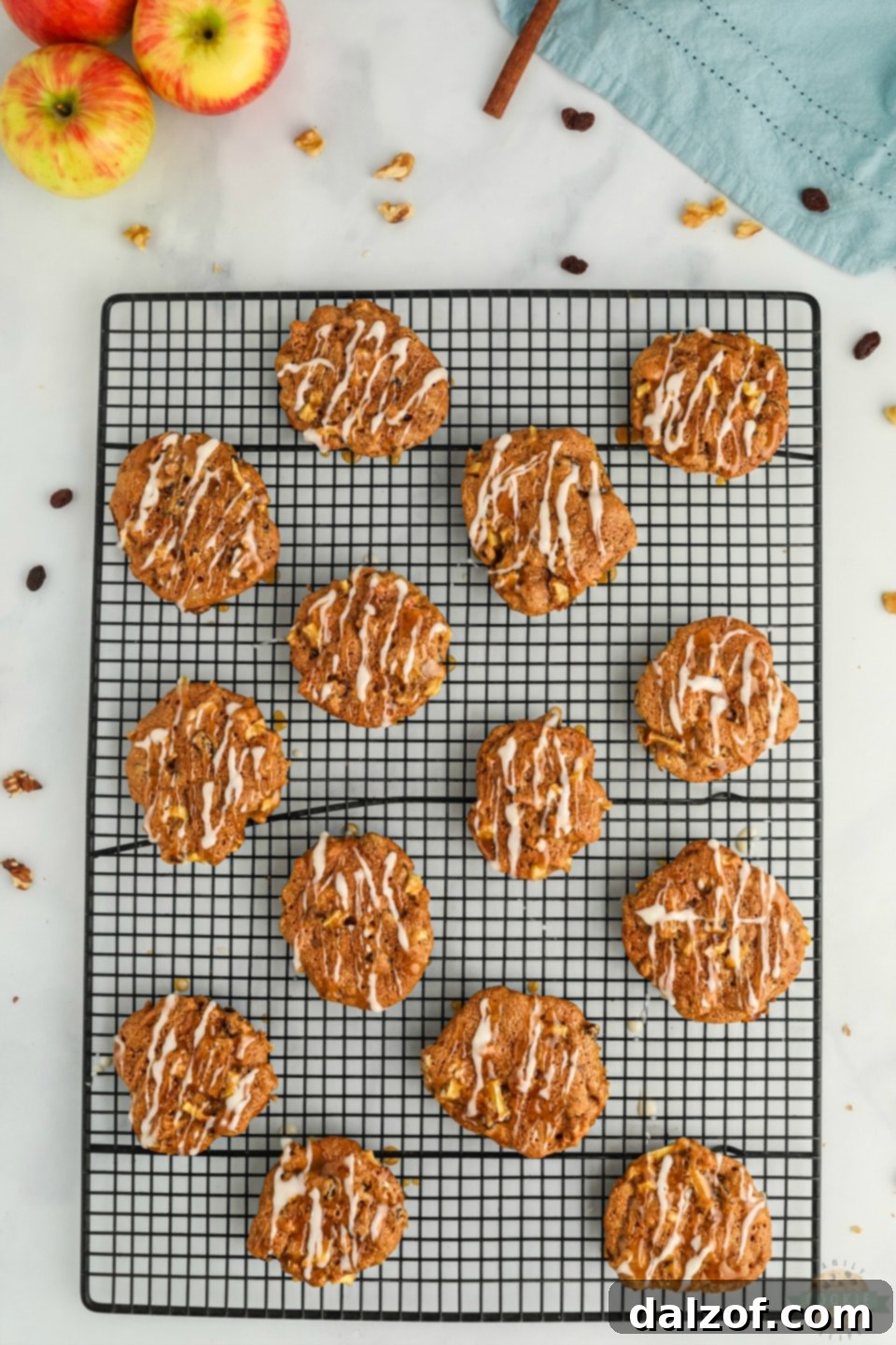 A plate full of delicious Cinnamon Spiced Apple Cookies, ready to be enjoyed.