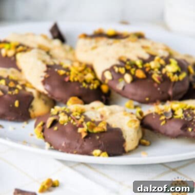 Chocolate Dipped Pistachio Cookies Recipe