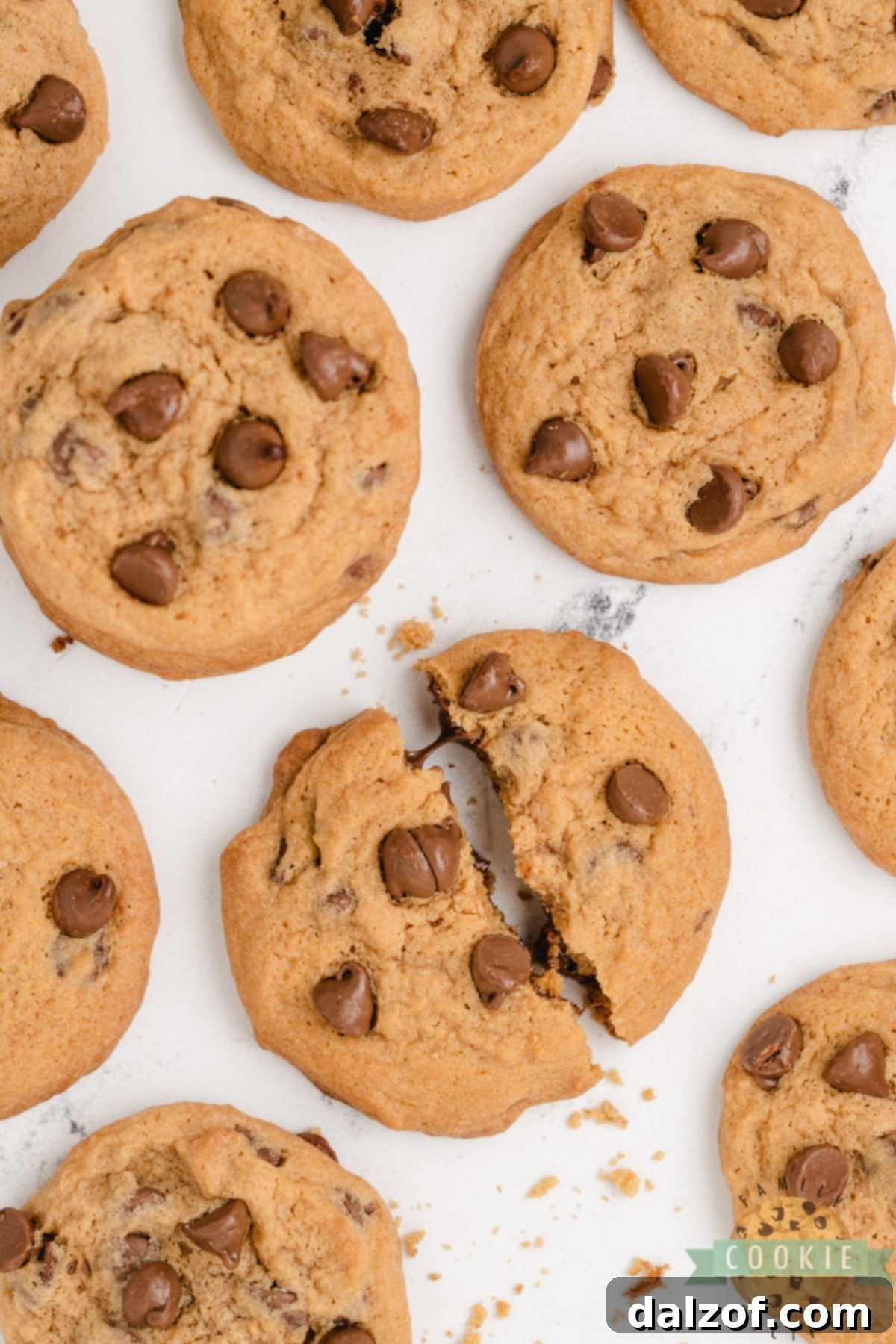 A stack of Butterscotch Chocolate Chip Cookies, highlighting their thick, soft texture and rich color.