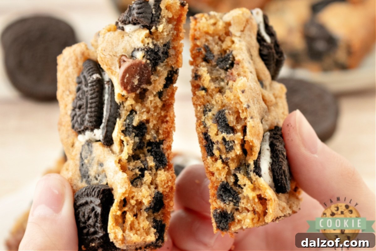 Cookie bar broken in half.
