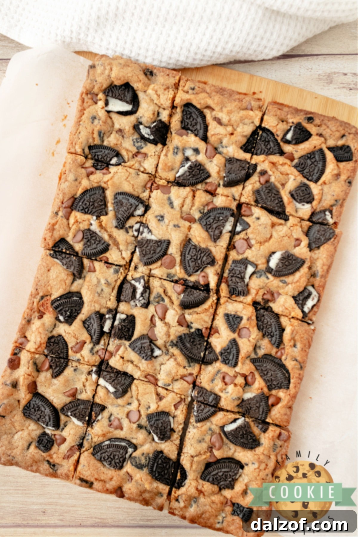 Cookie Bars made with Oreo cookies.