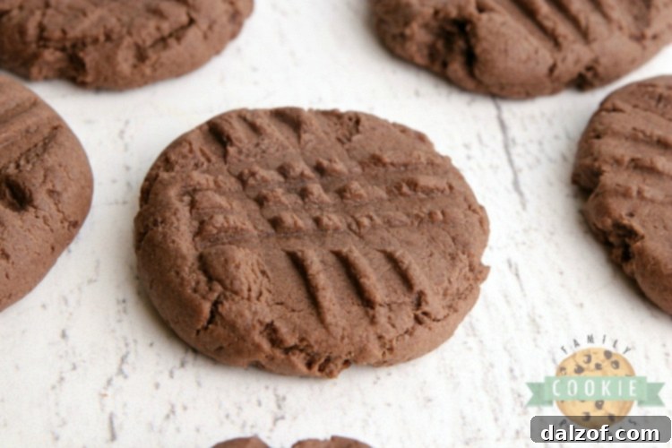 Delicious peanut butter cookies made from a chocolate cake mix