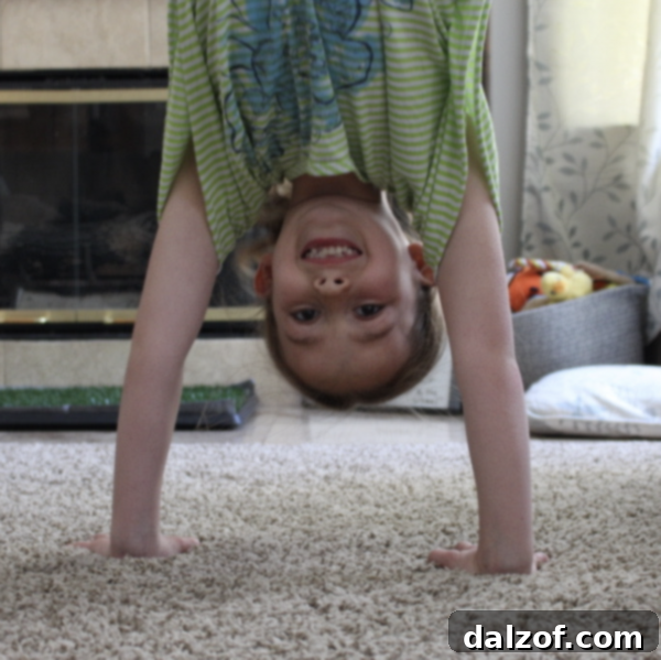 Child doing a handstand