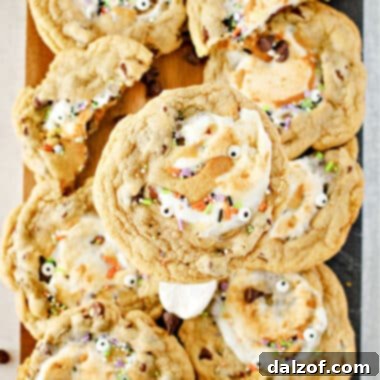 Monster Stuffed S'mores Cookies
