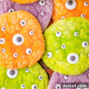 colorful monster Jello cookies for Halloween