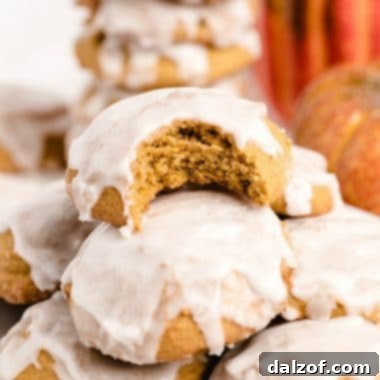Pillowy soft iced pumpkin cookies recipe with vanilla glaze