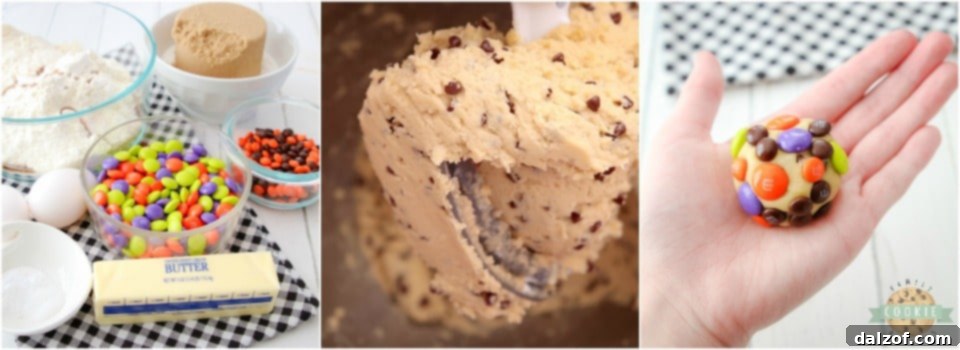 how to make Easy M&M Candy Halloween Cookies recipe