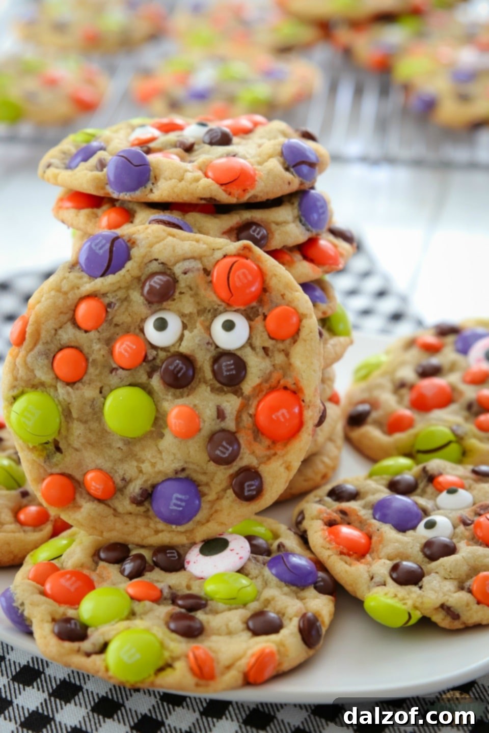 Easy M&M Candy Halloween Cookies recipe