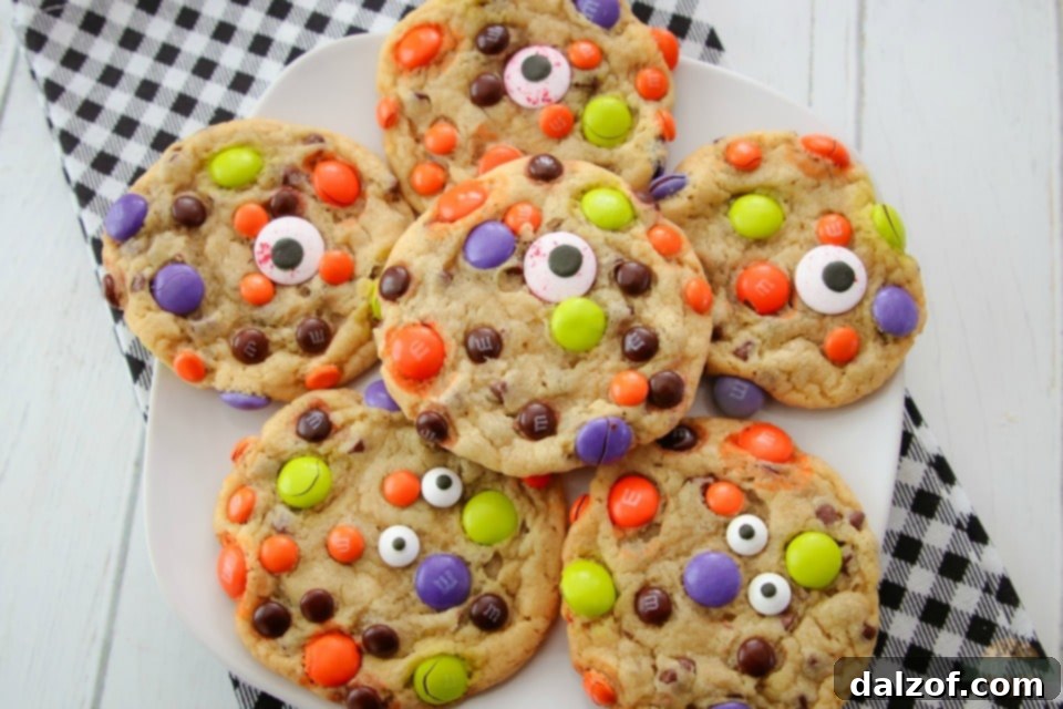Easy M&M Candy Halloween Cookies recipe