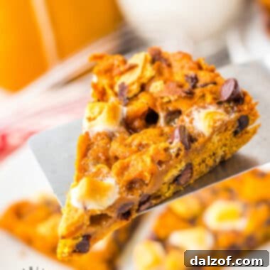 Pumpkin S’mores Cookie Cake, a delightful fall dessert recipe.