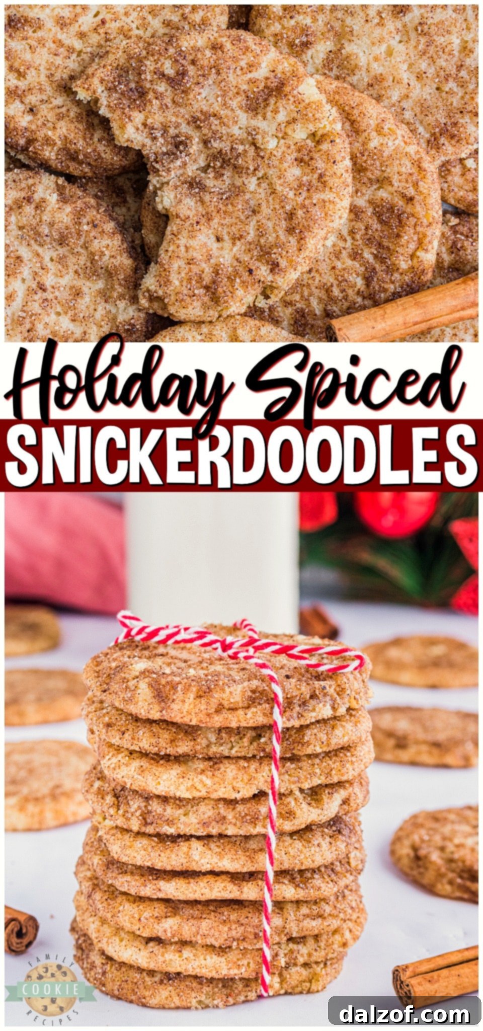 Holiday Snickerdoodles are a soft and chewy cookie rolled in a delightful cinnamon, ginger, nutmeg sugar. Snickerdoodle cookies with a holiday Gingerbread twist perfect for Christmas baking.