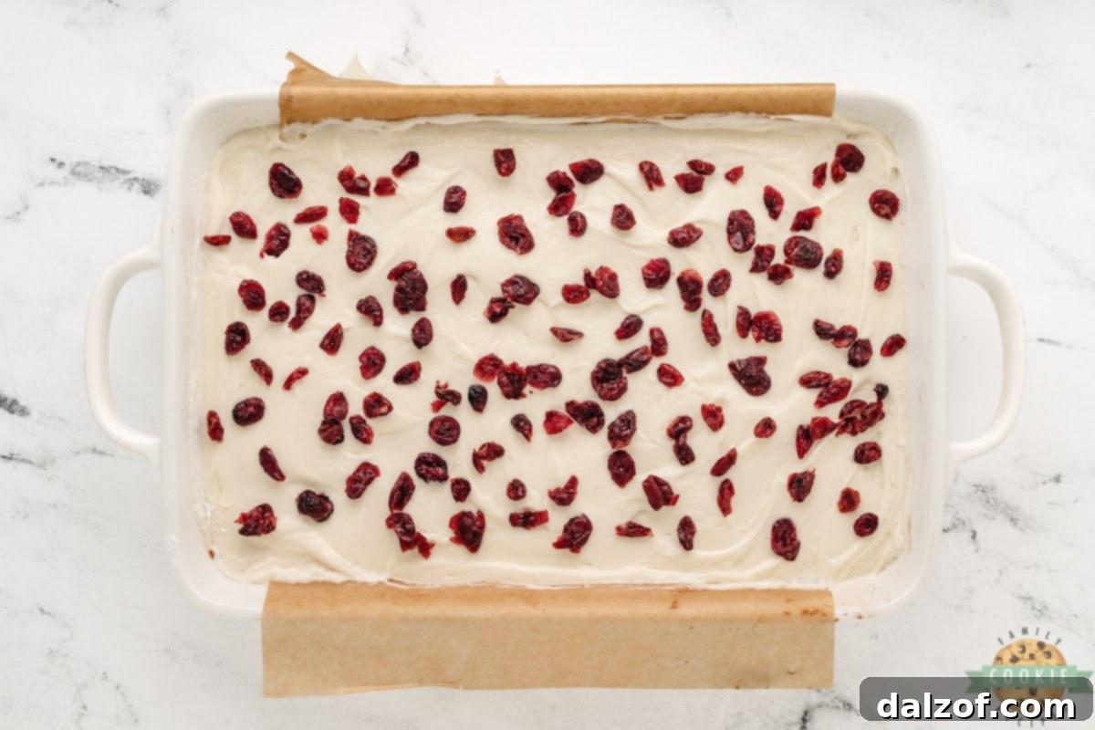 Sprinkle Craisins on top of cookie bars. 