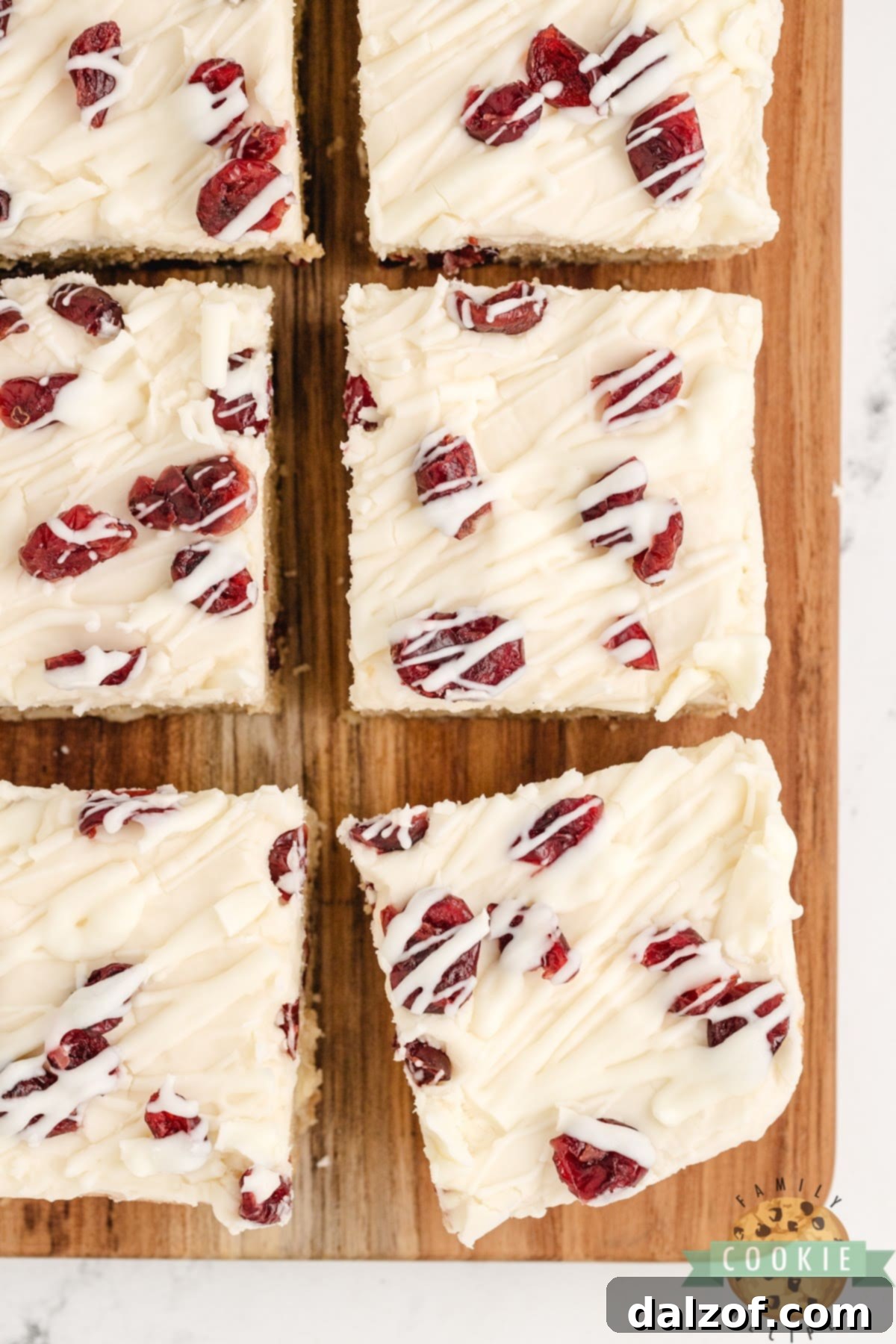 Sliced cookie bars. 