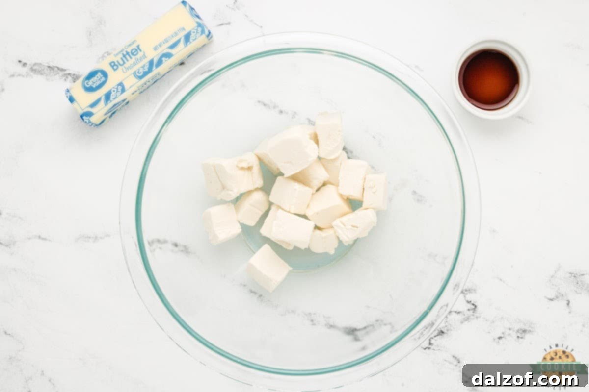 Cream cheese in a bowl. 