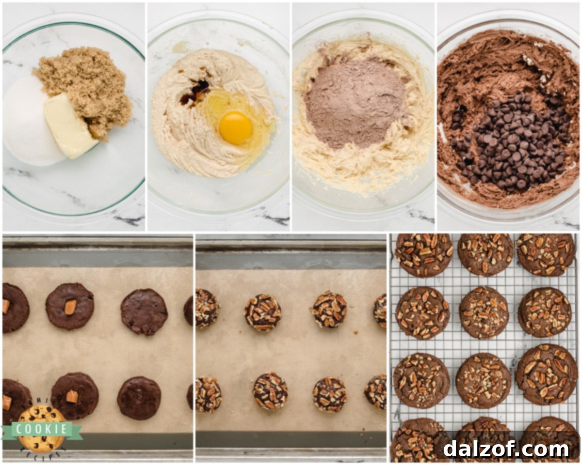 how to make chocolate turtle cookies