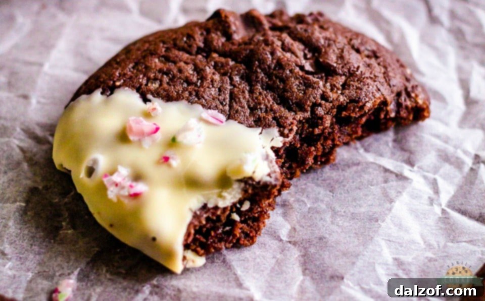Double Chocolate Brownie Peppermint Cookie recipe