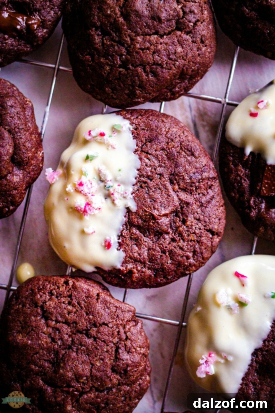Double Chocolate Brownie Peppermint Cookie recipe
