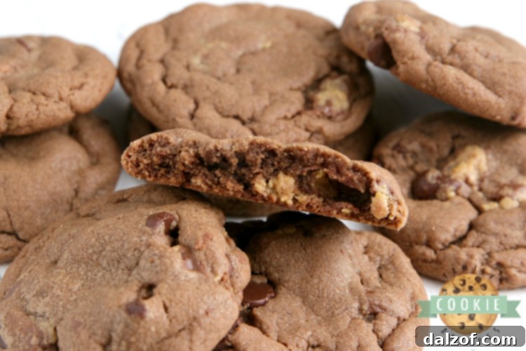Peanut butter cookies with chocolate and peanut butter cups