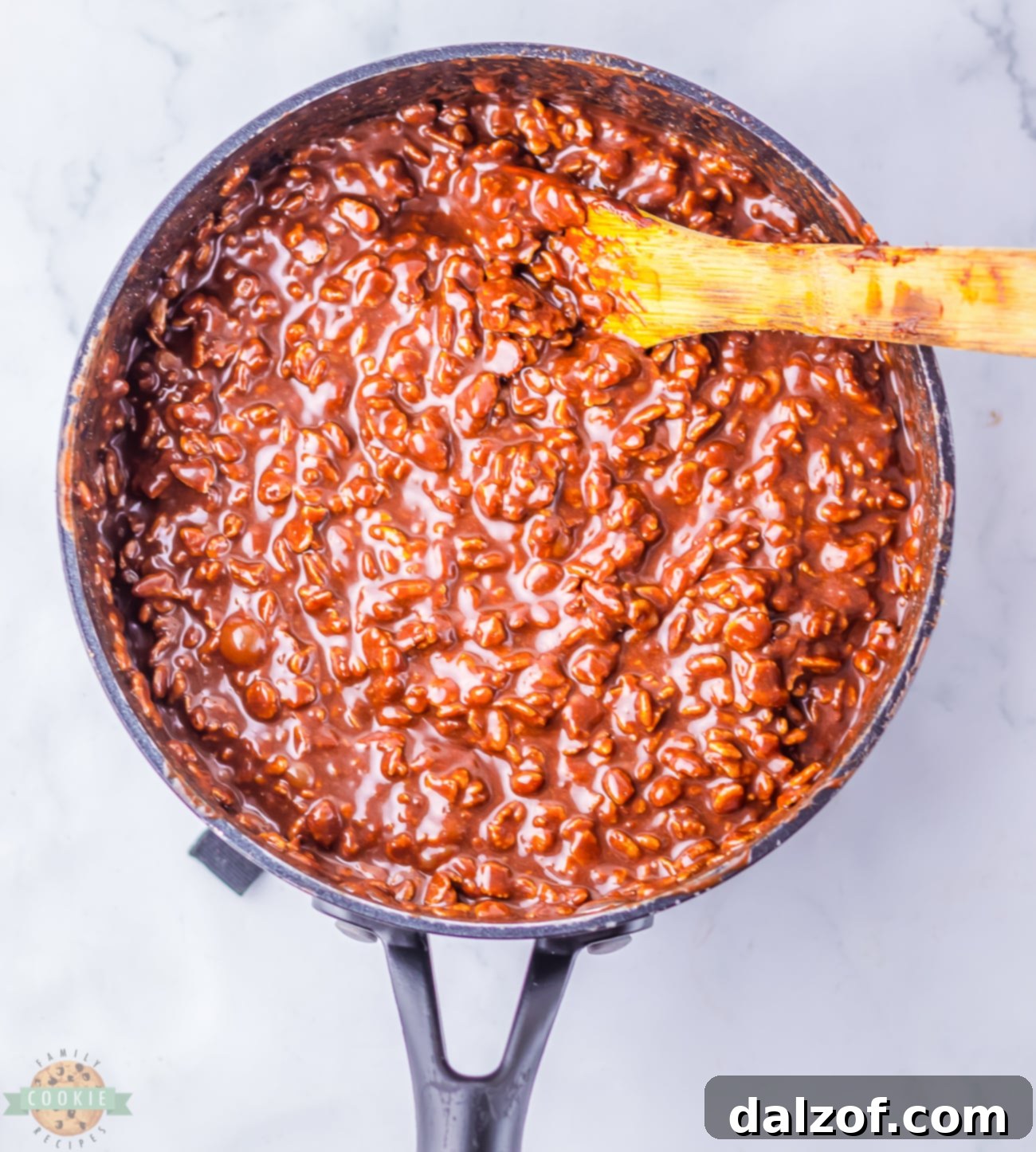 stirring star crunch cookies in a pot
