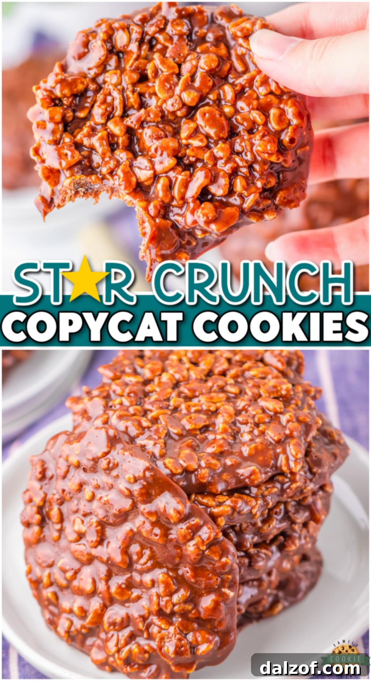 Copycat Star Crunch Cookies are even better than Little Debbie's! Gooey marshmallow combines with crispy rice cereal for an irresistible taste & crunch that outshines the store-bought version!