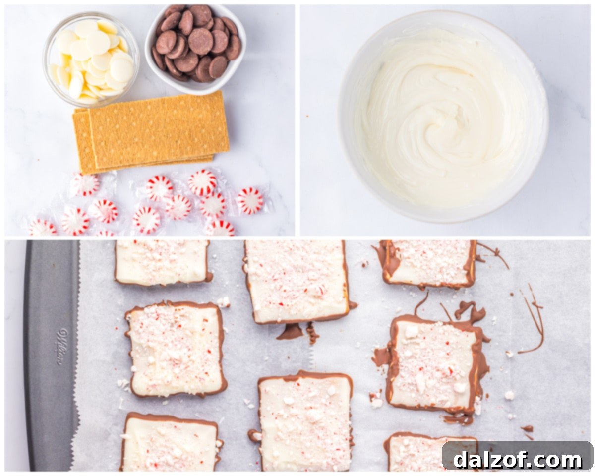 how to make peppermint bark graham cookies