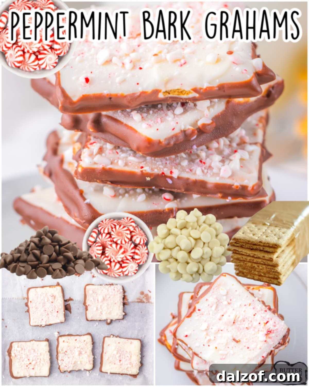 Peppermint Bark Graham Crackers made with only 4 simple ingredients, in it comes together in under 30 minutes! A delightful peppermint treat that's perfect for holiday dessert trays!