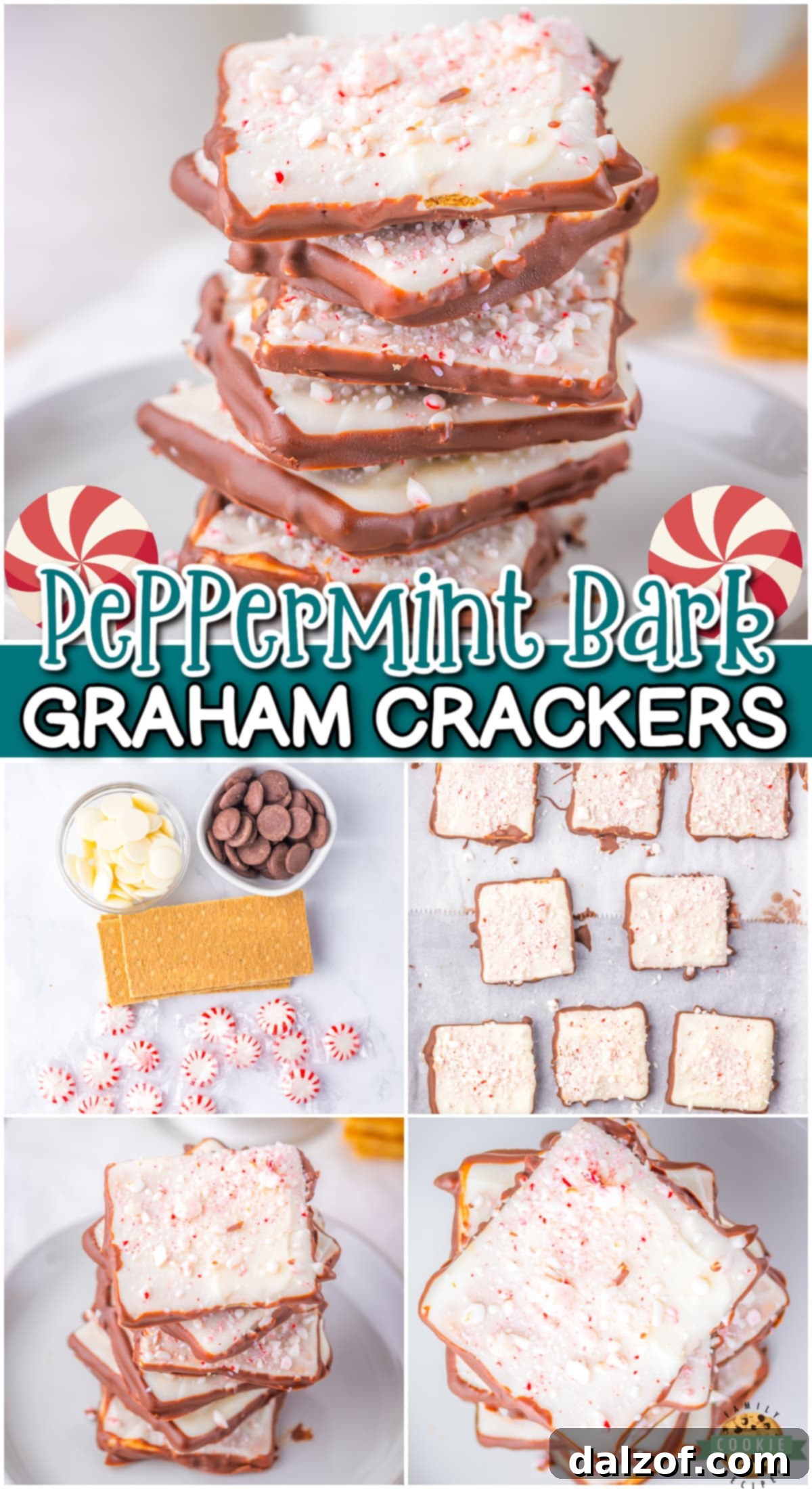 Peppermint Bark Graham Crackers made with only 4 simple ingredients, in it comes together in under 30 minutes! A delightful peppermint treat that's perfect for holiday dessert trays!