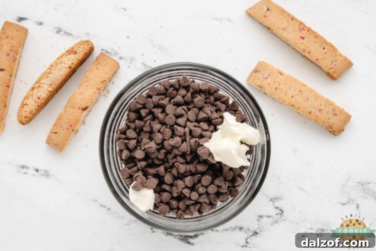 Chocolate chips and shortening.