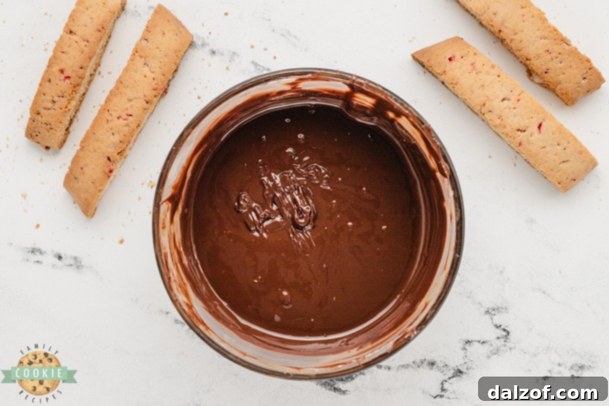 Melted chocolate.
