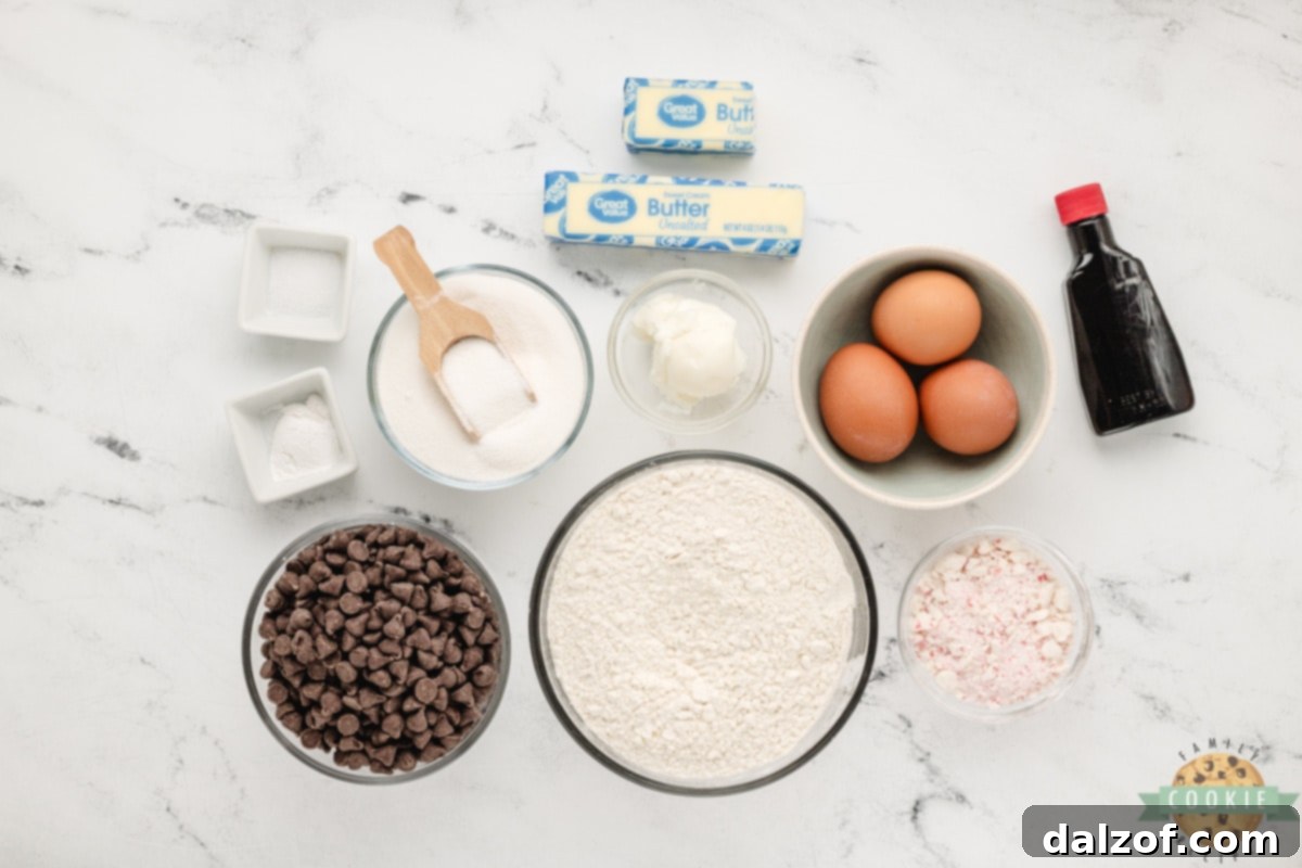 Ingredients in Peppermint Biscotti.